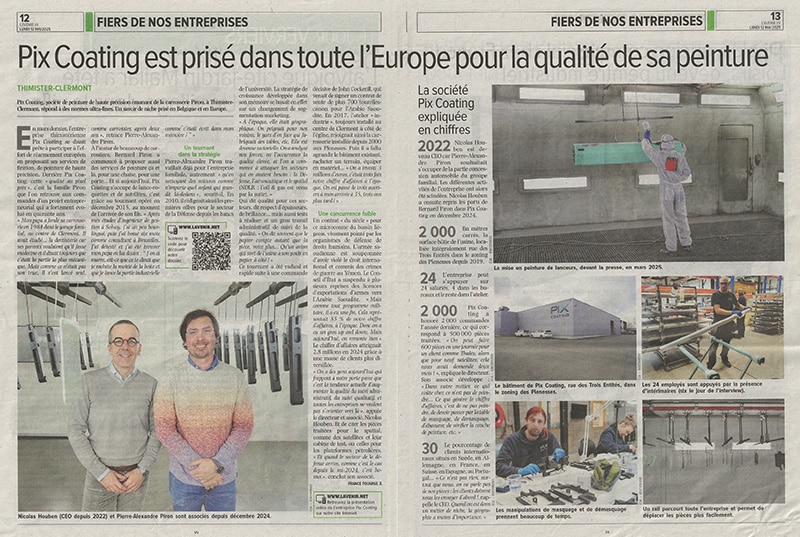 L'AVENIR - Fier de nos entreprises - PIX COATING article papier